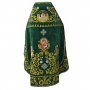 Priest vestments, embroidered on velvet, green colour, embroidery in gold, embroidered icons
