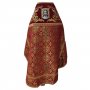 Priestly vestments, combined of red brocade, fabric "Kiev cross"