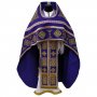 Priest vestment, embroidered on purple gabardine