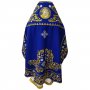 Priest vestment, embroidered on gabardine, embroidered icon of Our Lady