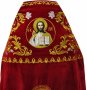 Priest vestment, embroidered on red velvet