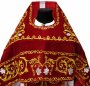 Priest vestment, embroidered on red velvet