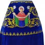 Priest vestment, embroidered on blue velvet, embroidered icon “Pokrov of the Holy Mother of God”, embroidered icons of saints