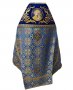 Priest vestment, combined , main fabric - blue brocade, shoulders embroidered on blue velvet