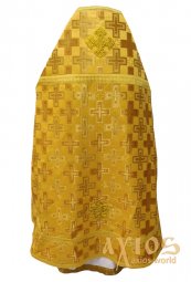 Priestly vestments, yellow brocade, fabric "patriarchal cross" - фото