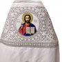 Priest vestment, fabric - white velvet, embroidered galoon with embroidery “Circles”