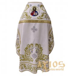 Priestly vestments, white velvet, gold embroidery - фото