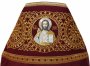 Priest vestments, burgundy gabardine, embroidered icon