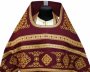 Priest vestments, burgundy gabardine, embroidered icon