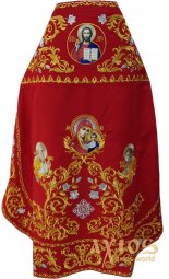 Priest vestments, red gabardine, embroidered icon - фото