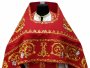 Priest vestments, red gabardine, embroidered icon