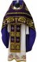 Priest vestments, violet velvet, embroidered icon of Savior, icons of Saints