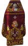 Priest vestments, red velvet, embroidered icon of Savior, icons of Saints