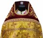 Priestly vestments, shoulders embroidered on burgundy velvet, main material - brocade (Easter cross), embroidered icon