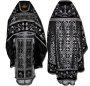 Priestly vestment combined, from brocade, embroidered shoulders on velvet, embroidered galloon R040M