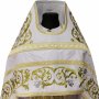 Priestly vestments, gold embroidery on white gabardine
