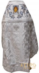 Priestly vestments, combined, white brocade, fabric "patriarchal cross" - фото