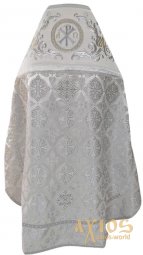 Priestly vestments, combined, white brocade, "Pokrovsky cross" fabric - фото