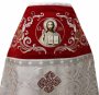 Priestly vestments, combined, white brocade