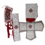 Priestly vestments, combined, white brocade