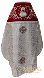 Priestly vestments, combined, white brocade - фото