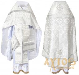 Priest Vestments, Embroidered on white brocade, R001m - фото