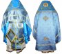 Priest Vestment, combined, Blue brocade, shoulders embroidered on velvet 002М