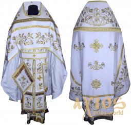 Priest Vestments, Embroidered on White gabardine with sewn galloon R 040m (n) - фото