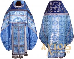 Priest Vestments, Embroidered on brocade, shoulders embroidered on velvet R040m - фото