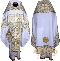 Priest  Vestments, Embroidered on White gabrdine, Gallon is Embroidered R069m (v) - фото