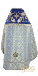 Priest Vestment, shoulders Embroidered on Velvet (lily), the Main Fabric is  Blue Brocade. - фото